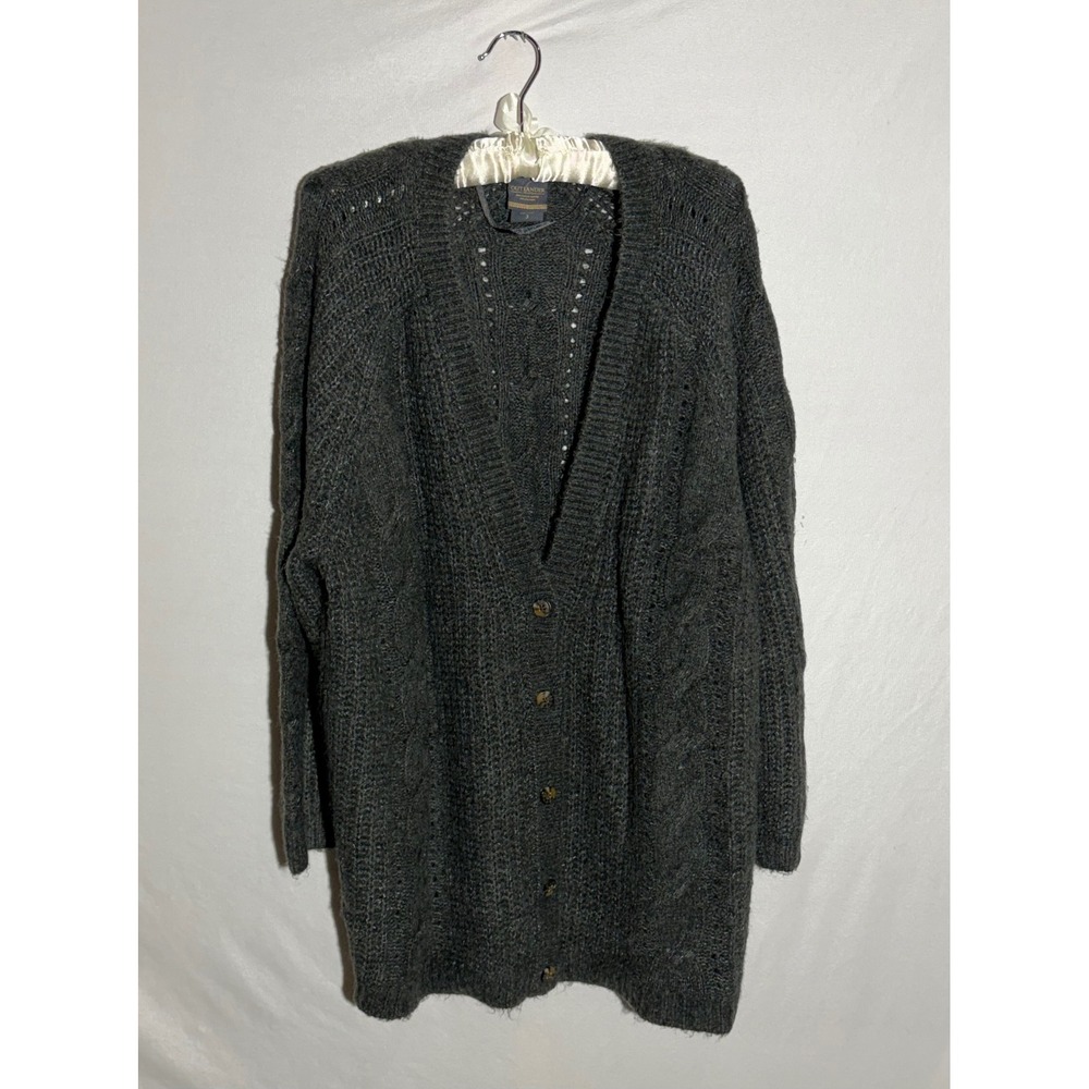 Torrid Outlander Series Charcoal Grey Cable Knit Cardigan Sweater Plus Size 3 3X